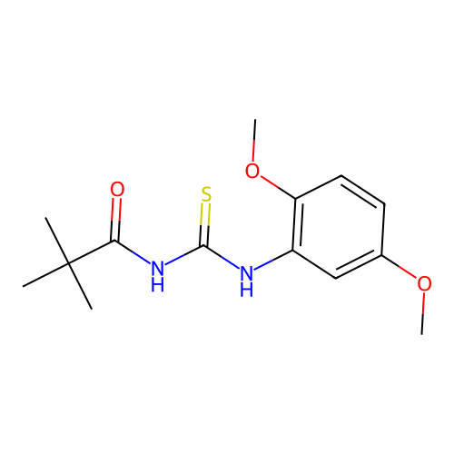 N-[(2,5-dimethoxyphenyl)carbamothioyl]-2,2-dimethylpropanamide structure