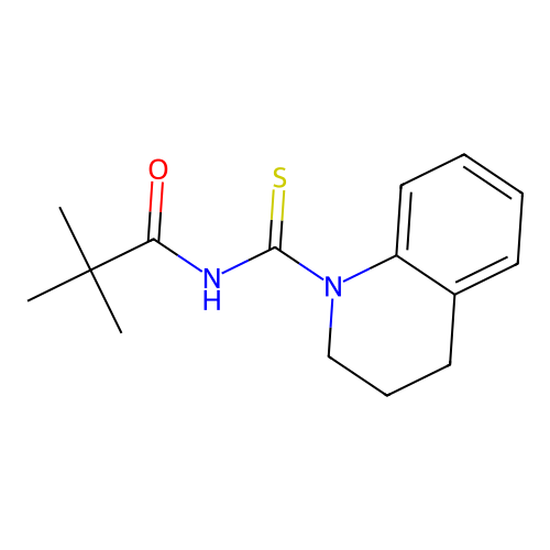 N-(3,4-dihydro-2H-quinoline-1-carbothioyl)-2,2-dimethylpropanamide structure