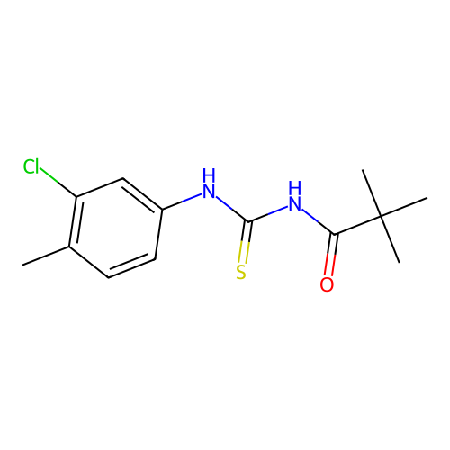 N-[(3-chloro-4-methylphenyl)carbamothioyl]-2,2-dimethylpropanamide structure