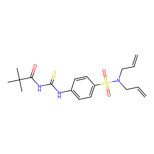 N-[[4-[bis(prop-2-enyl)sulfamoyl]phenyl]carbamothioyl]-2,2-dimethylpropanamide structure