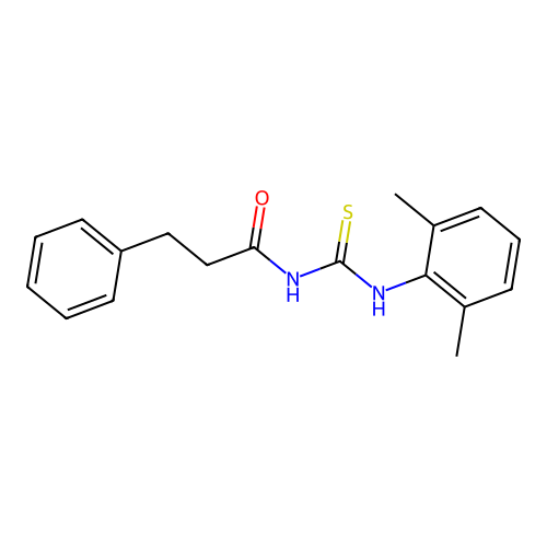 N-[(2,6-dimethylphenyl)carbamothioyl]-3-phenylpropanamide structure