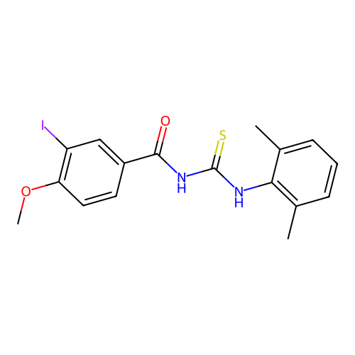N-[(2,6-dimethylphenyl)carbamothioyl]-3-iodo-4-methoxybenzamide structure