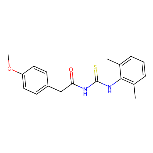 N-[(2,6-dimethylphenyl)carbamothioyl]-2-(4-methoxyphenyl)acetamide structure
