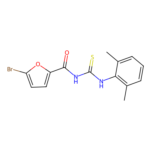 5-bromo-N-[(2,6-dimethylphenyl)carbamothioyl]furan-2-carboxamide structure