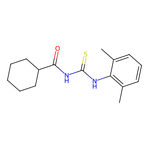 N-[(2,6-dimethylphenyl)carbamothioyl]cyclohexanecarboxamide structure