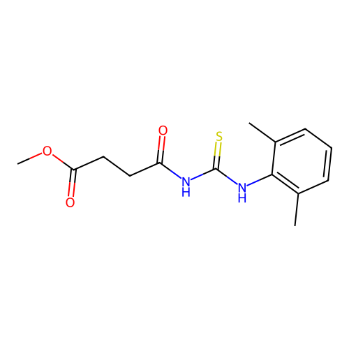 Methyl 4-({[(2,6-dimethylphenyl)amino]carbonothioyl}amino)-4-oxobutanoate structure