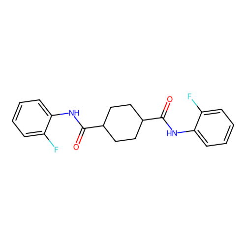 1-N,4-N-bis(2-fluorophenyl)cyclohexane-1,4-dicarboxamide structure