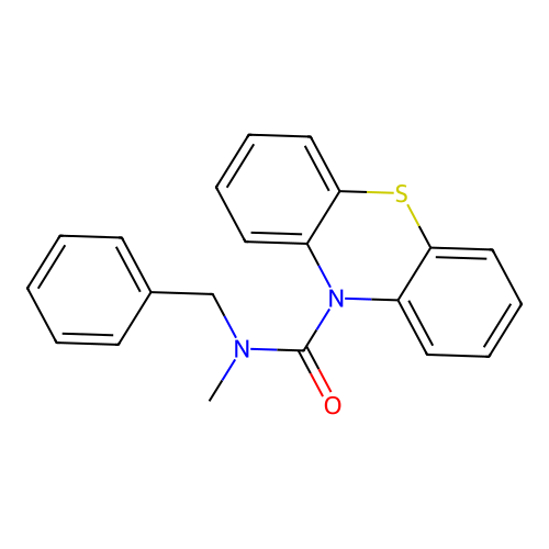 N-benzyl-N-methylphenothiazine-10-carboxamide structure