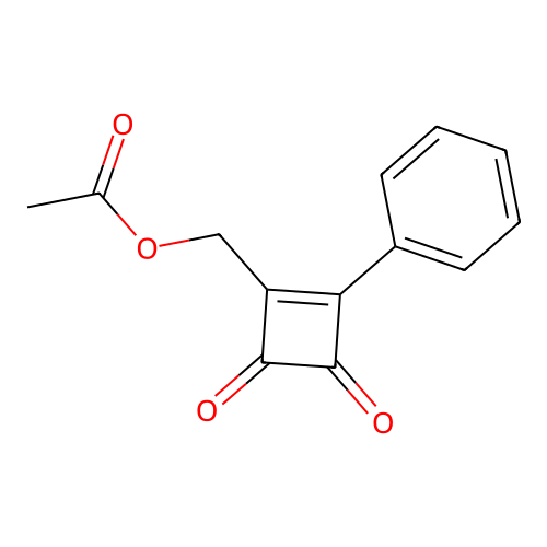 (3,4-Dioxo-2-phenylcyclobuten-1-yl)methyl acetate structure