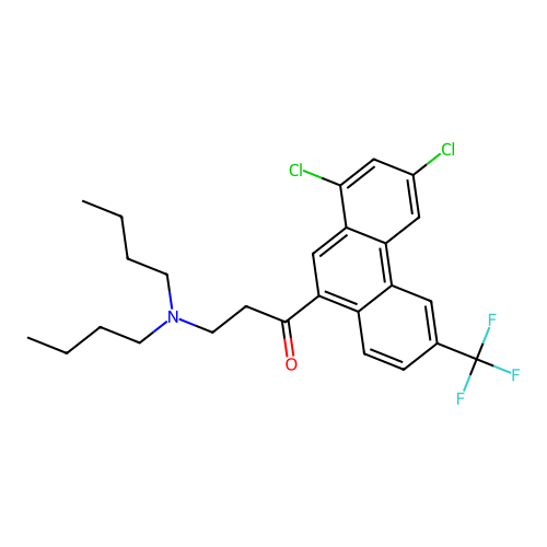 3-(Dibutylamino)-1-(1,3-dichloro-6-(trifluoromethyl)-9-phenanthryl)propan-1-one structure