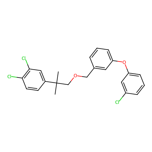 Benzene, 1-(3-chlorophenoxy)-3-((2-(3,4-dichlorophenyl)-2-methylpropoxy)methyl)- structure