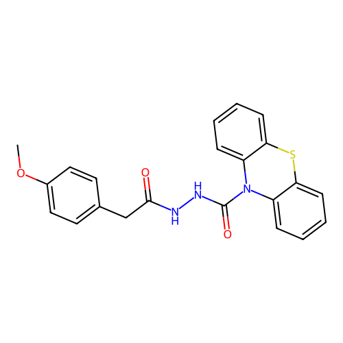 N'-[2-(4-methoxyphenyl)acetyl]phenothiazine-10-carbohydrazide structure