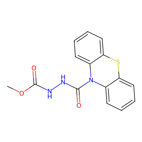 methyl 2-(10H-phenothiazin-10-ylcarbonyl)hydrazinecarboxylate structure
