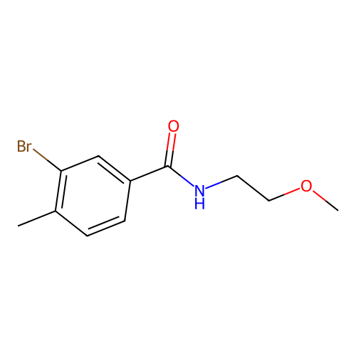 3-bromo-N-(2-methoxyethyl)-4-methylbenzamide structure