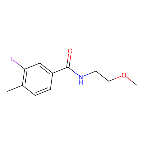 3-iodo-N-(2-methoxyethyl)-4-methylbenzamide structure