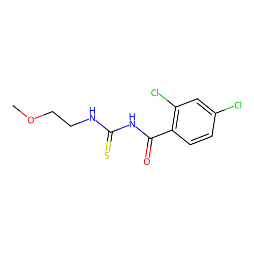 2,4-dichloro-N-(2-methoxyethylcarbamothioyl)benzamide structure