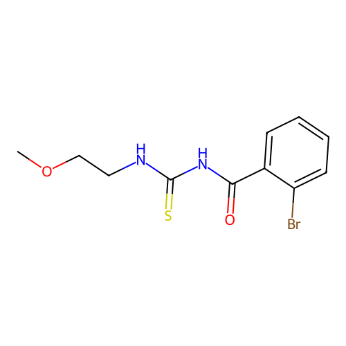2-bromo-N-(2-methoxyethylcarbamothioyl)benzamide structure