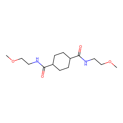 1-N,4-N-bis(2-methoxyethyl)cyclohexane-1,4-dicarboxamide structure