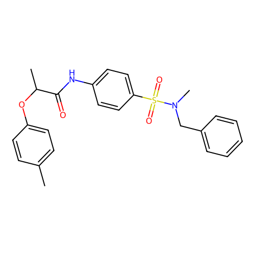 N-[4-[benzyl(methyl)sulfamoyl]phenyl]-2-(4-methylphenoxy)propanamide structure