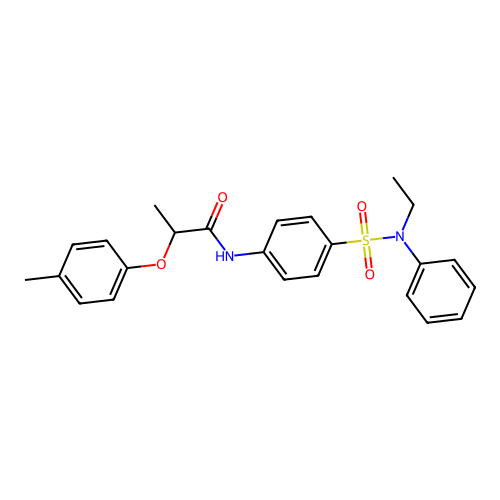 N-[4-[ethyl(phenyl)sulfamoyl]phenyl]-2-(4-methylphenoxy)propanamide structure