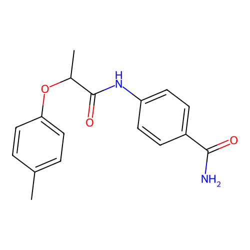 4-[2-(4-Methylphenoxy)propanoylamino]benzamide structure