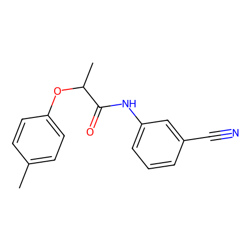 N-(3-cyanophenyl)-2-(4-methylphenoxy)propanamide structure