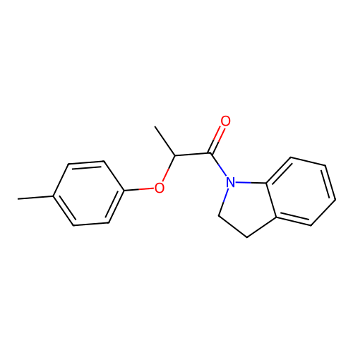 1-[2-(4-Methylphenoxy)propanoyl]indoline structure