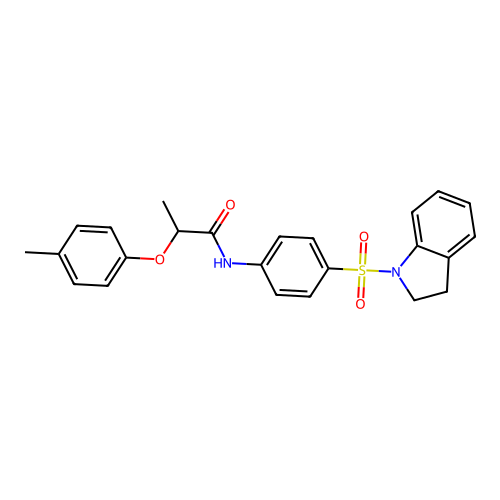N-[4-(2,3-dihydroindol-1-ylsulfonyl)phenyl]-2-(4-methylphenoxy)propanamide structure