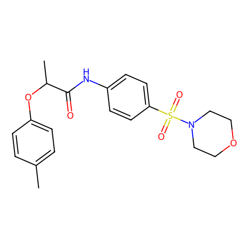 2-(4-methylphenoxy)-N-[4-(4-morpholinylsulfonyl)phenyl]propanamide structure