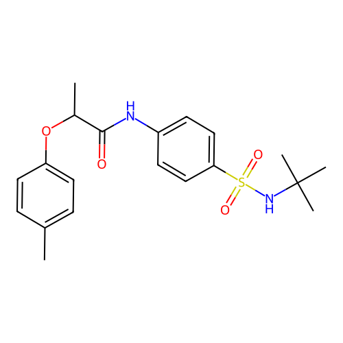 N-[4-(tert-butylsulfamoyl)phenyl]-2-(4-methylphenoxy)propanamide structure