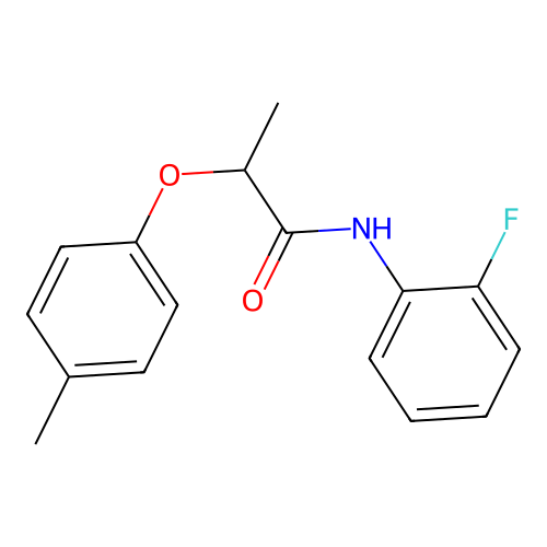 N-(2-fluorophenyl)-2-(4-methylphenoxy)propanamide structure