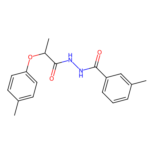 3-methyl-N'-[2-(4-methylphenoxy)propanoyl]benzohydrazide structure