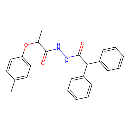 N'-(2,2-diphenylacetyl)-2-(4-methylphenoxy)propanehydrazide structure