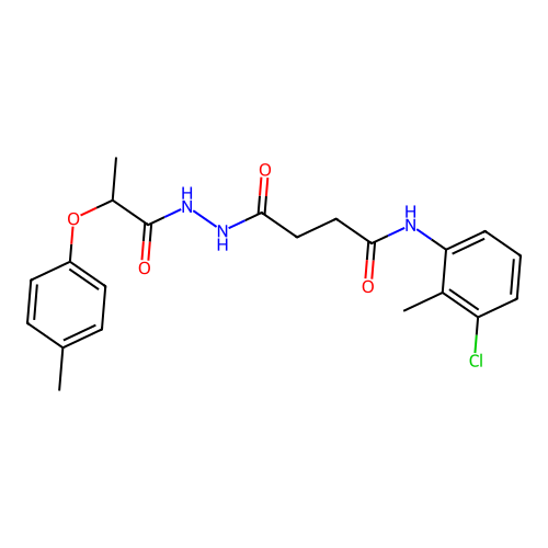 N-(3-chloro-2-methylphenyl)-4-[2-[2-(4-methylphenoxy)propanoyl]hydrazinyl]-4-oxobutanamide structure