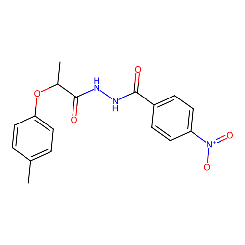 N'-[2-(4-methylphenoxy)propanoyl]-4-nitrobenzohydrazide structure