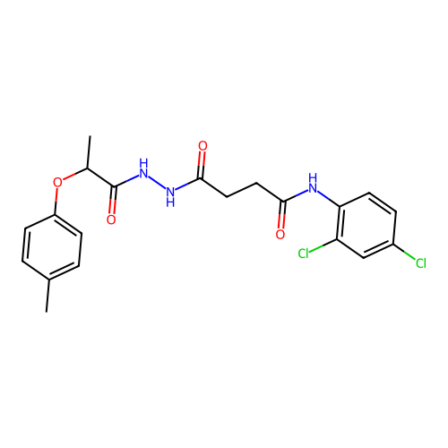 N-(2,4-dichlorophenyl)-4-{2-[2-(4-methylphenoxy)propanoyl]hydrazino}-4-oxobutanamide structure