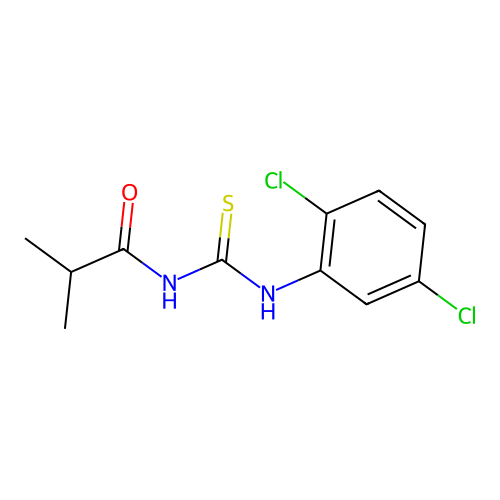 N-[(2,5-dichlorophenyl)carbamothioyl]-2-methylpropanamide structure