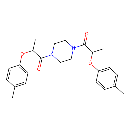 1,4-Bis[2-(4-methylphenoxy)propanoyl]piperazine structure