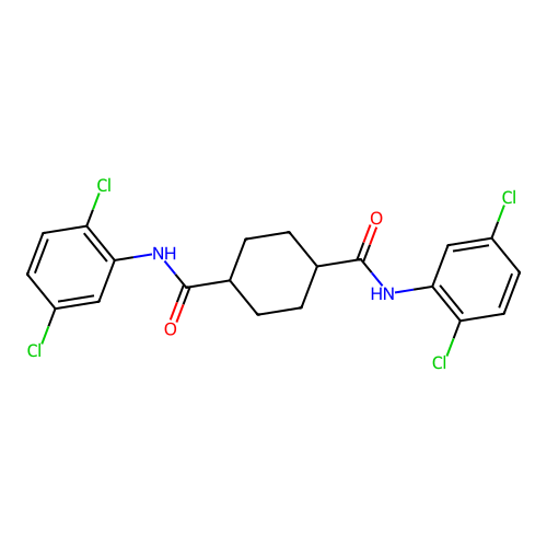 N,N'-bis(2,5-dichlorophenyl)cyclohexane-1,4-dicarboxamide structure