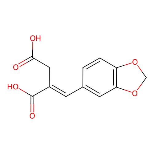 (2E)-2-(1,3-benzodioxol-5-ylmethylidene)butanedioic acid structure