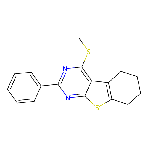 4-Methylsulfanyl-2-phenyl-5,6,7,8-tetrahydro-[1]benzothiolo[2,3-d]pyrimidine structure