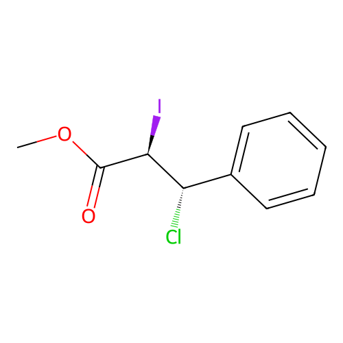 methyl (2R,3S)-3-chloro-2-iodo-3-phenylpropanoate structure