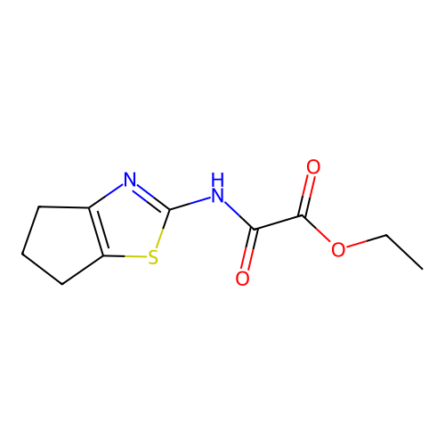 Acetic acid, 2-[(5,6-dihydro-4H-cyclopentathiazol-2-yl)amino]-2-oxo-, ethyl ester structure