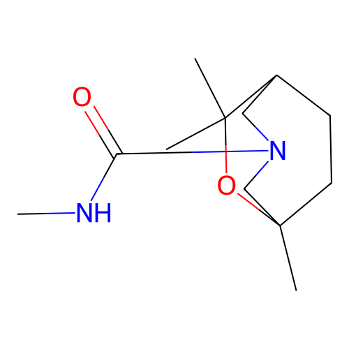N,5,7,7-tetramethyl-6-oxa-3-azabicyclo[3.2.2]nonane-3-carboxamide structure