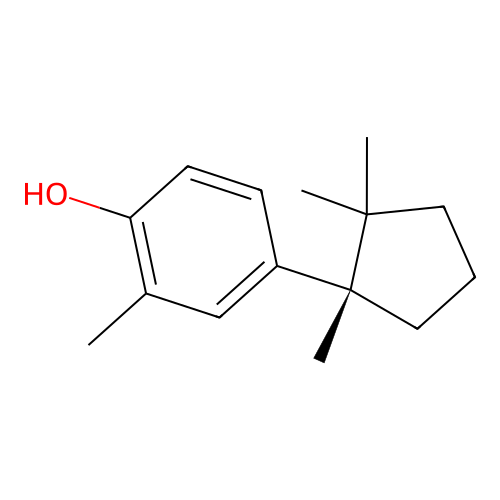 2-methyl-4-[(1S)-1,2,2-trimethylcyclopentyl]phenol structure