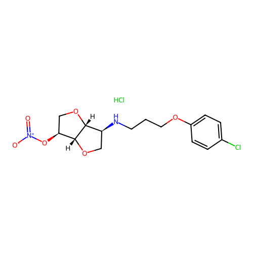 5-(3-(4-Chlorphenoxy)-propylamino)-5-desoxy-1,4:3,6-dianhydro-L-idit-2-nitrat HCl [German] structure