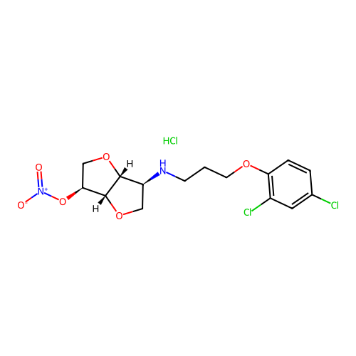 5-(3-(2,4-Dichlorphenoxy)-propylamino)-5-desoxy-1,4:3,6-dianhydro-L-idit-2-nitrat HCl [German] structure