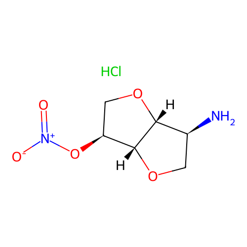 L-Iditol, 2-amino-1,4:3,6-dianhydro-2-deoxy-, 5-nitrate, monohydrochloride structure