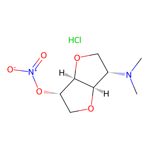 L-Iditol, 1,4:3,6-dianhydro-2-deoxy-2-(dimethylamino)-, 5-nitrate, monohydrochloride structure