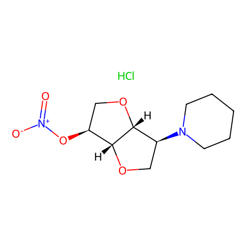 1,4:3,6-Dianhydro-2-deoxy-2-(1-piperidinyl)-L-iditol 5-nitrate monohydrochloride structure